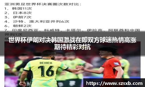 世界杯伊朗对决韩国激战在即双方球迷热情高涨期待精彩对抗